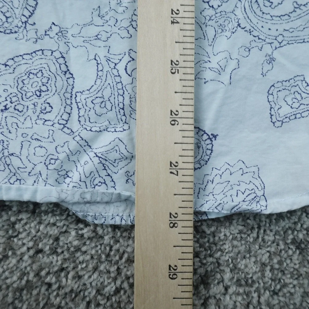 Banana Republic Shirt Mens M Blue Paisley Western Cowboy Long Sleeve Button Up